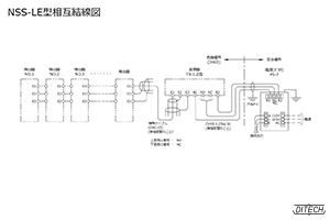 NSS-LE型センサと変換器と電源の相互結線図