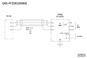 QBS-PF型 センサと変換器の相互結線図
