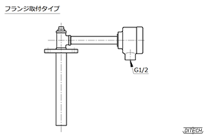 溶融金属用レベル計 センサの外形図